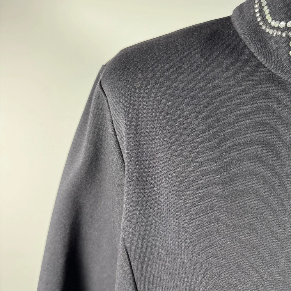 Drapers & Damons Black Zip Jacket Rhinestone Collar Glittercore Womens M Read